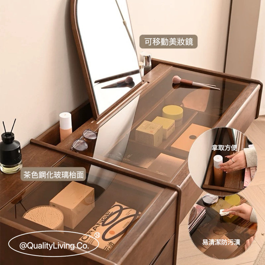 實木梳妝枱抽屜櫃一體