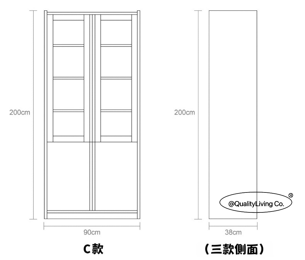 日式實木書櫃展示櫃