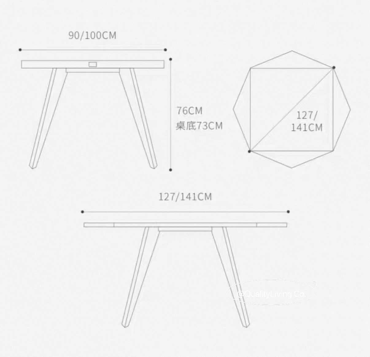 OBLIVION摺疊餐枱 黑胡桃木(可訂造)