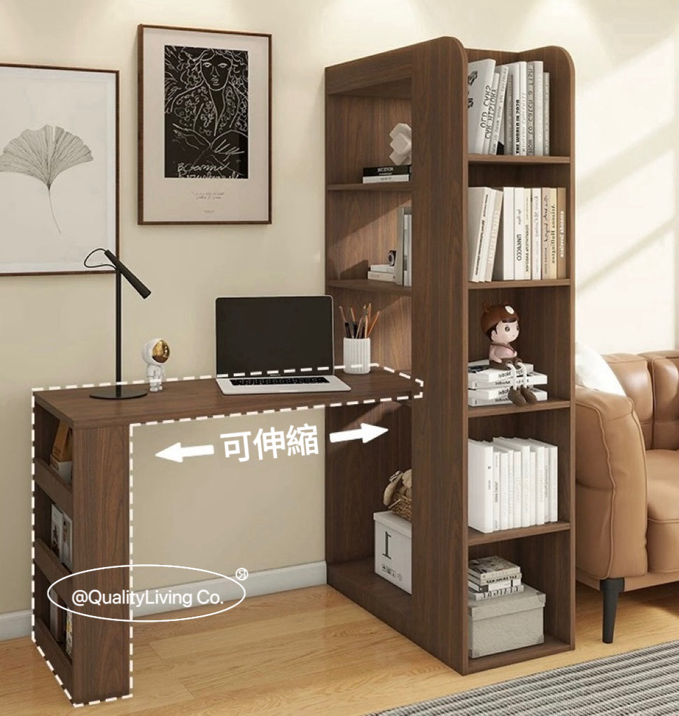 Maple- 復古轉角書桌書櫃一體 可定制