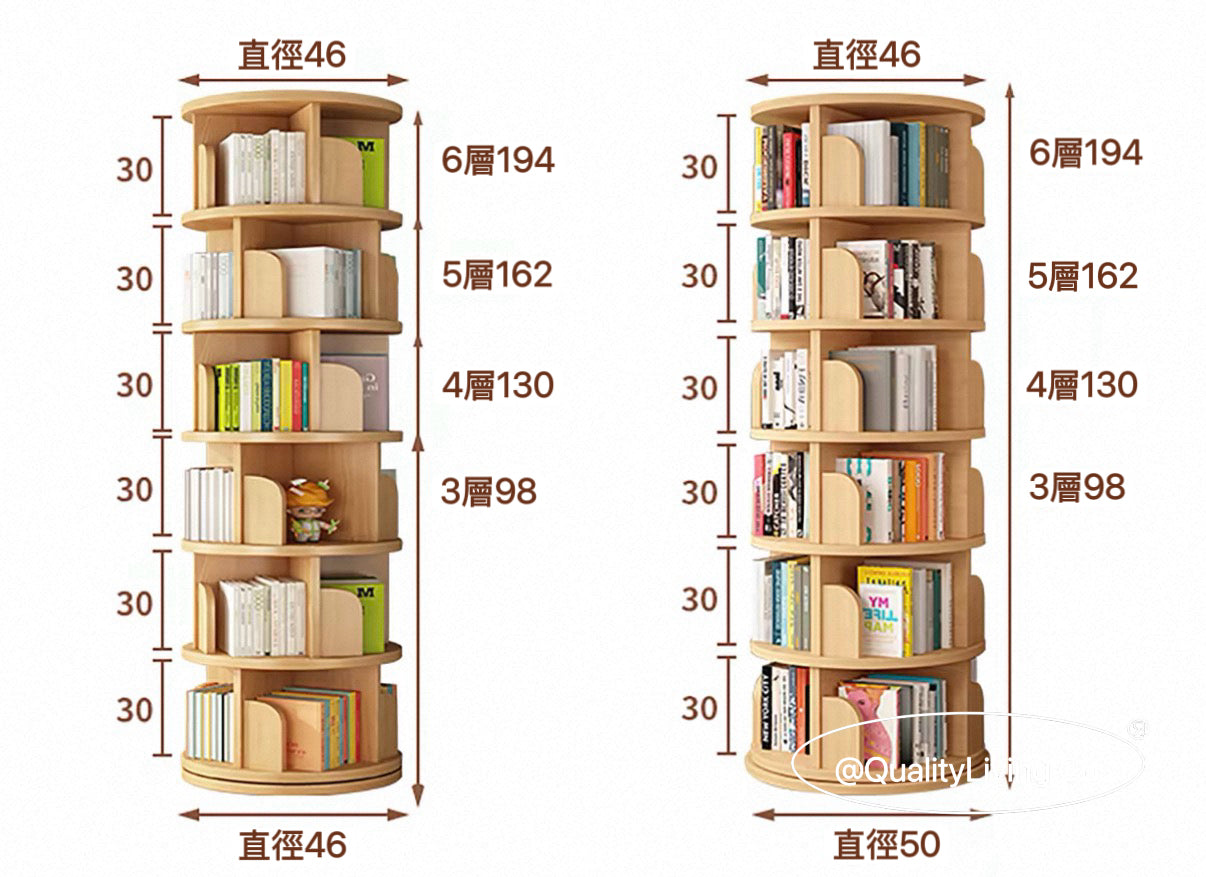 Sol 實木旋轉書架