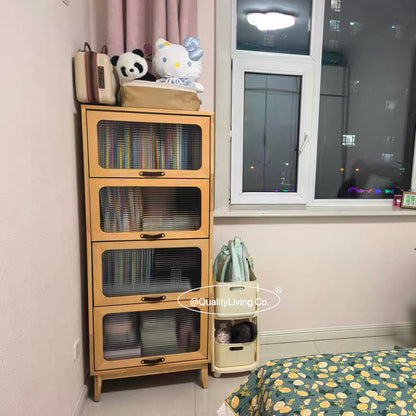實木玻璃展示櫃 玻璃門書櫃