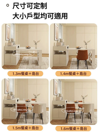 Maple- 岩板可伸縮木島台餐桌（可訂造）