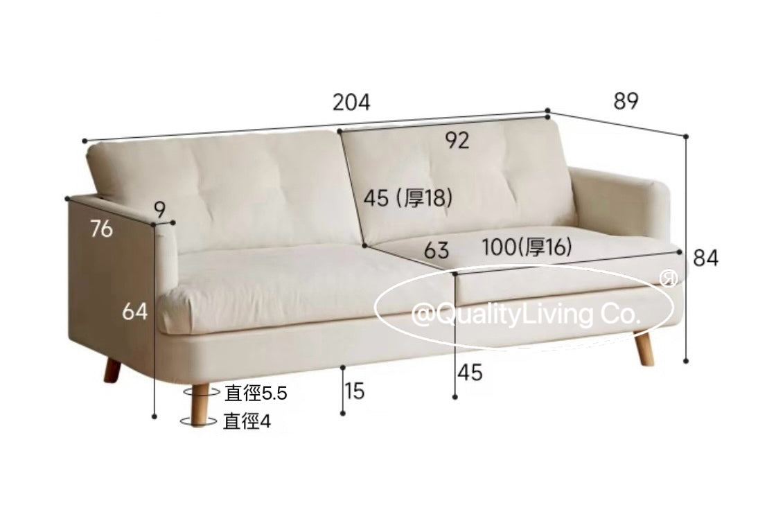 Aura1888 奶油風燈芯絨布藝梳化