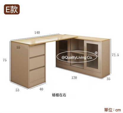 Maple- 實木電腦桌書桌格子櫃半包圍組合（可訂造）