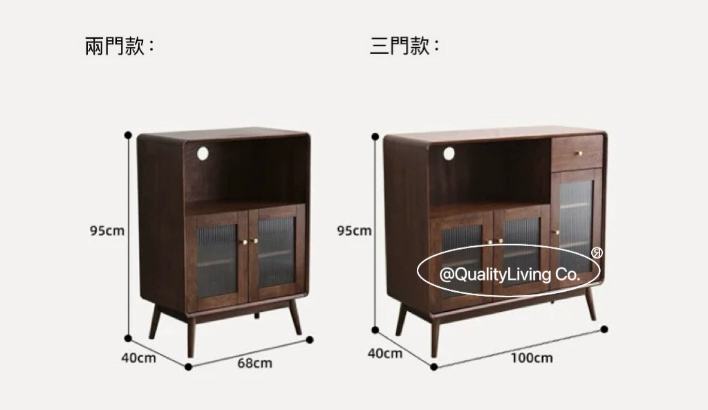 實木餐邊櫃微波爐櫃茶水櫃多功能邊櫃