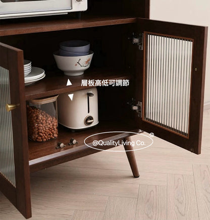 實木餐邊櫃微波爐櫃茶水櫃多功能邊櫃