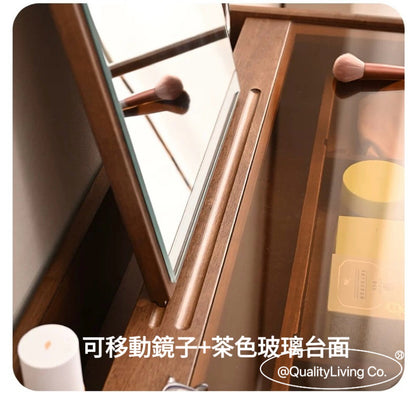 實木梳妝枱抽屜櫃一體