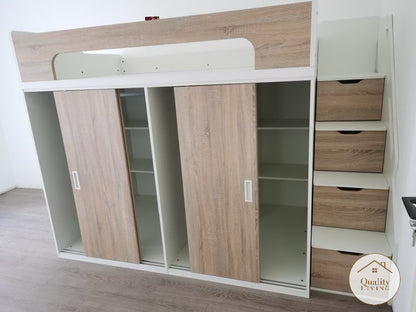 LUNO 實木組合床衣櫃床儲物收納床