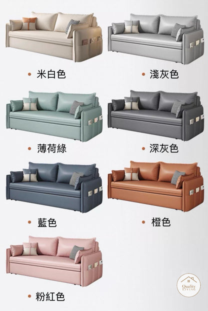 現代簡約科技布梳化床