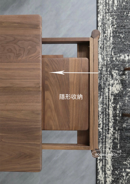 TROVE伸縮餐枱 黑胡桃木（可訂造）