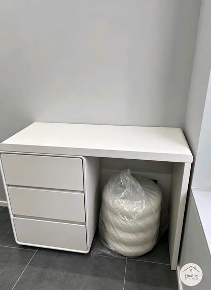奶油風實木斗櫃梳妝枱